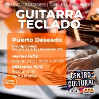 Taller intensivo de guitarra y teclado en Puerto Deseado